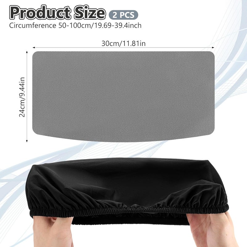 Bruislard 2 Pcs Toilet Tank Cover, Universal Toilet Tank Lid, Washable Toilet Tank Lid Cover, Soft and Absorbent with Elastic Bottom for Bathroom Decor Accessories (Black, Gray) - Image 2